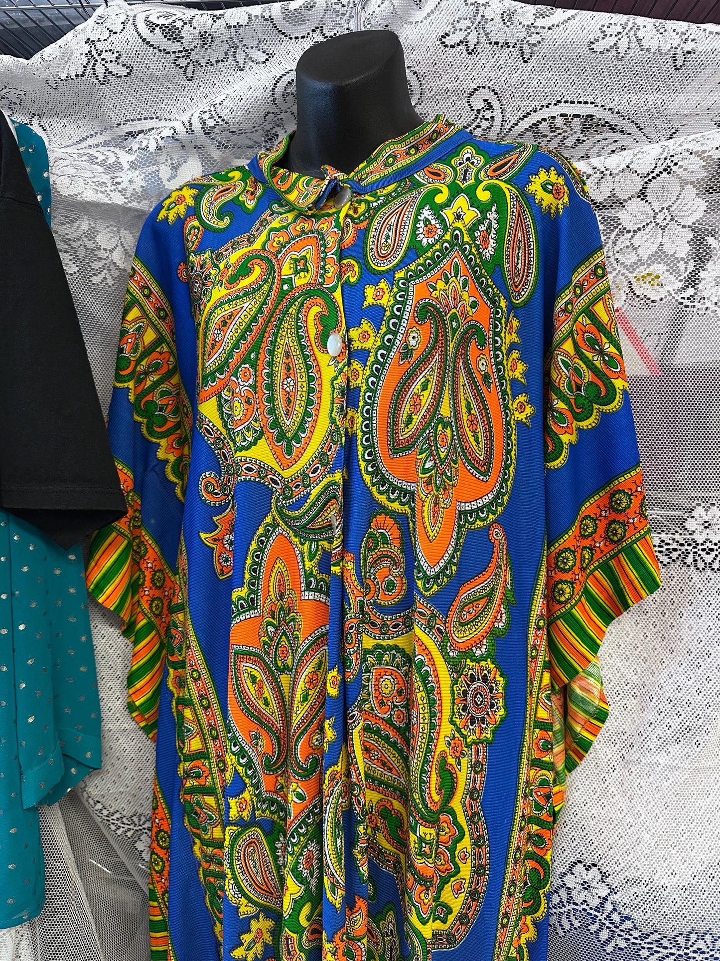 1970s Vintage Groovy Psychedelic Lounge Kaftan Retro