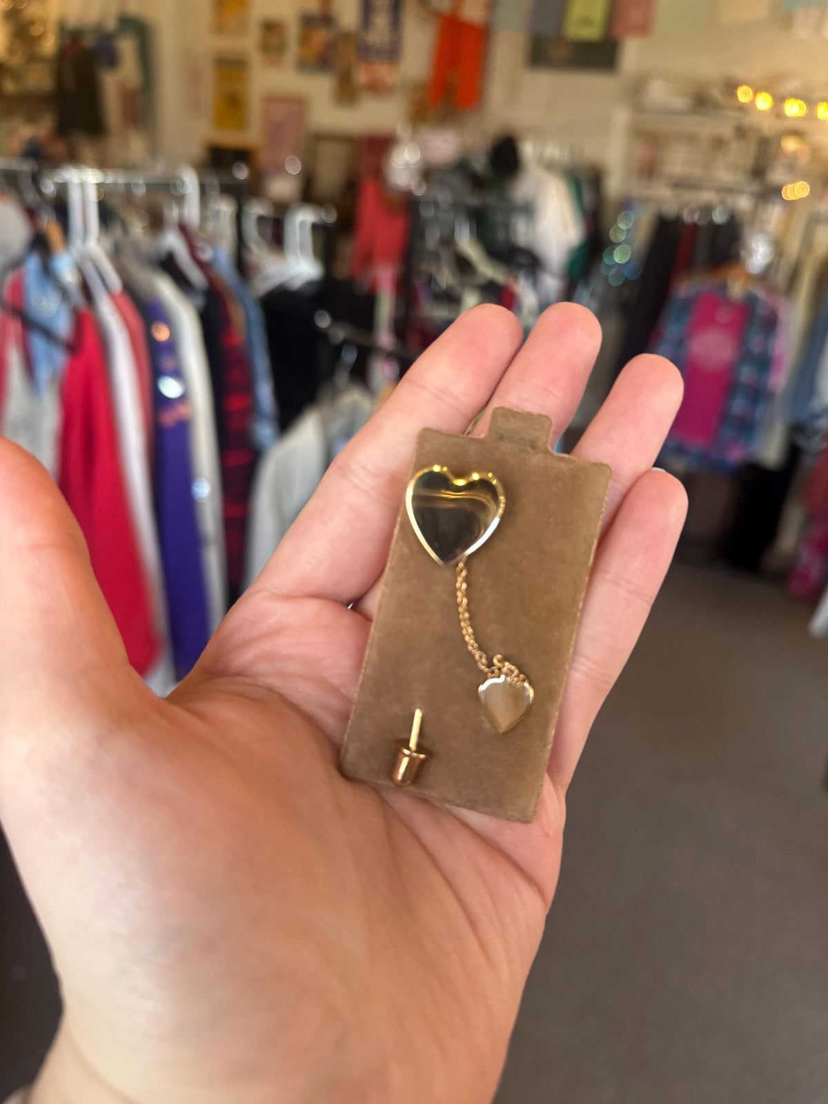 Deadstock Vintage Double Heart Pin