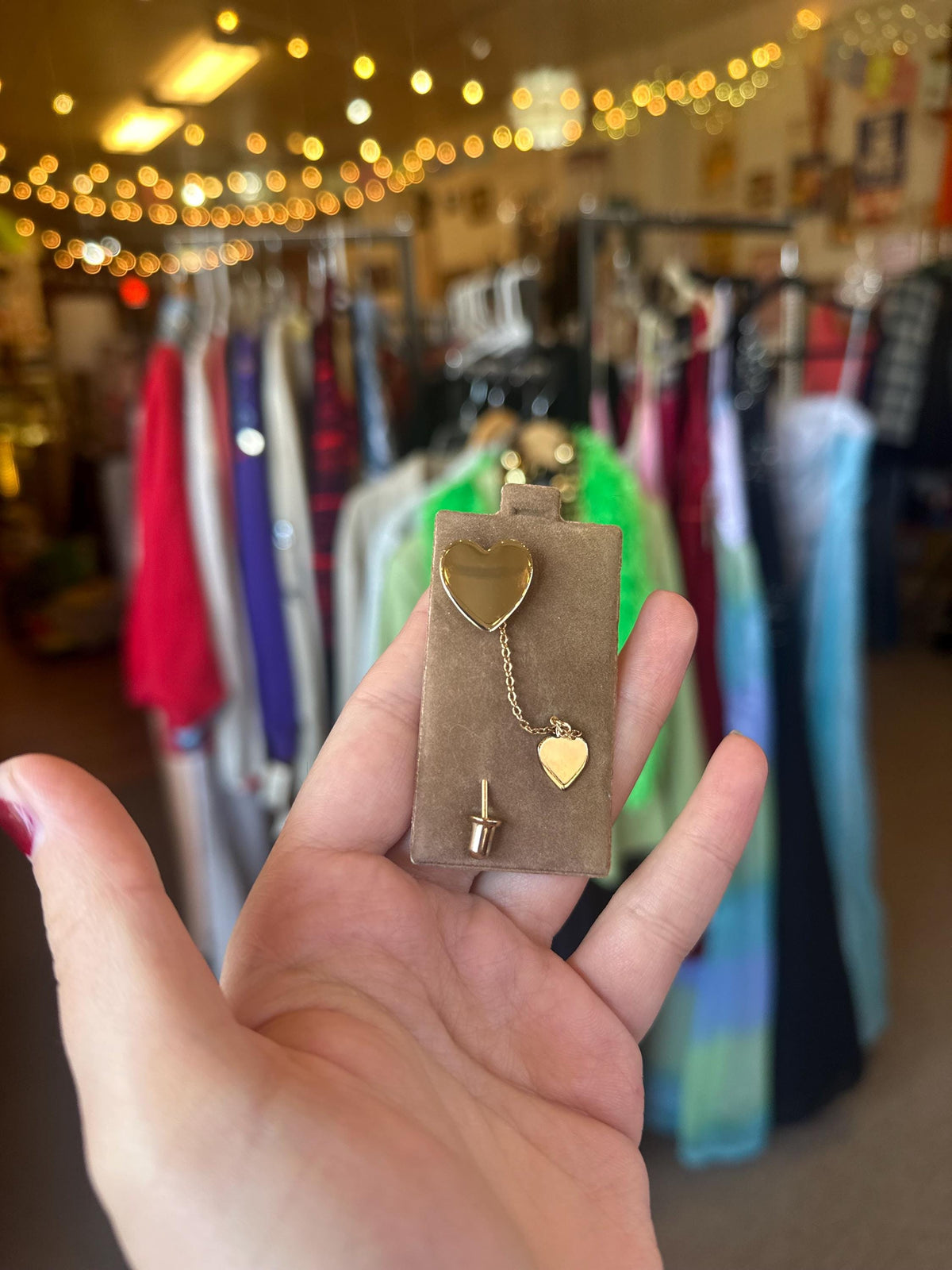 Deadstock Vintage Double Heart Pin
