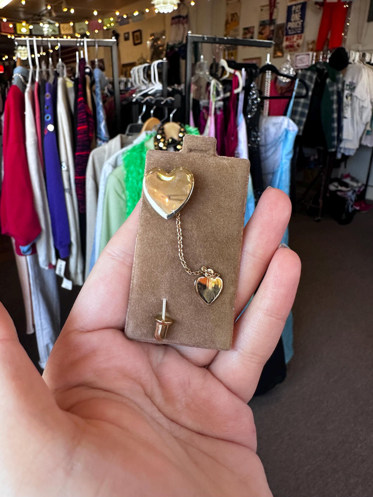 Deadstock Vintage Double Heart Pin
