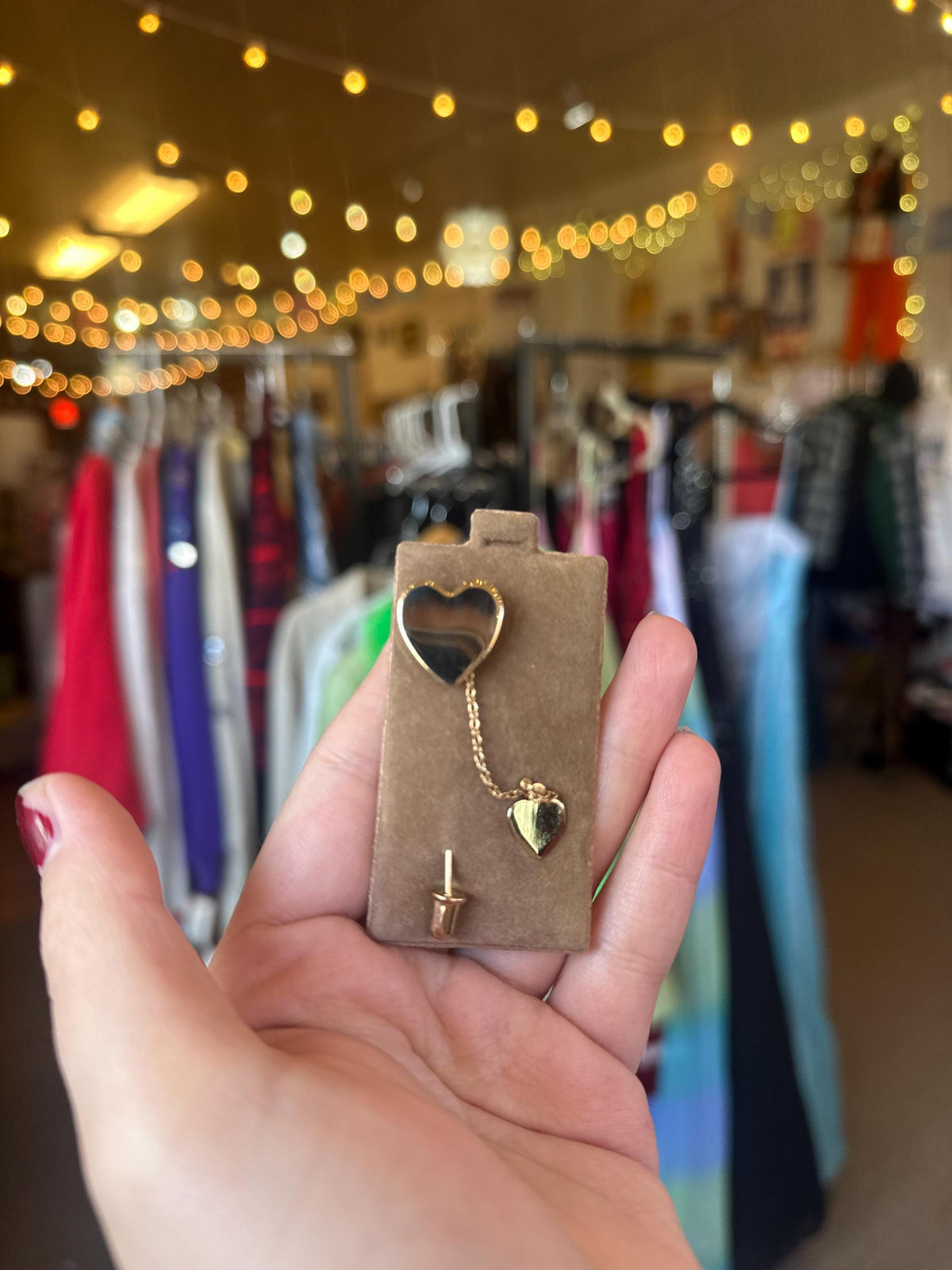 Deadstock Vintage Double Heart Pin