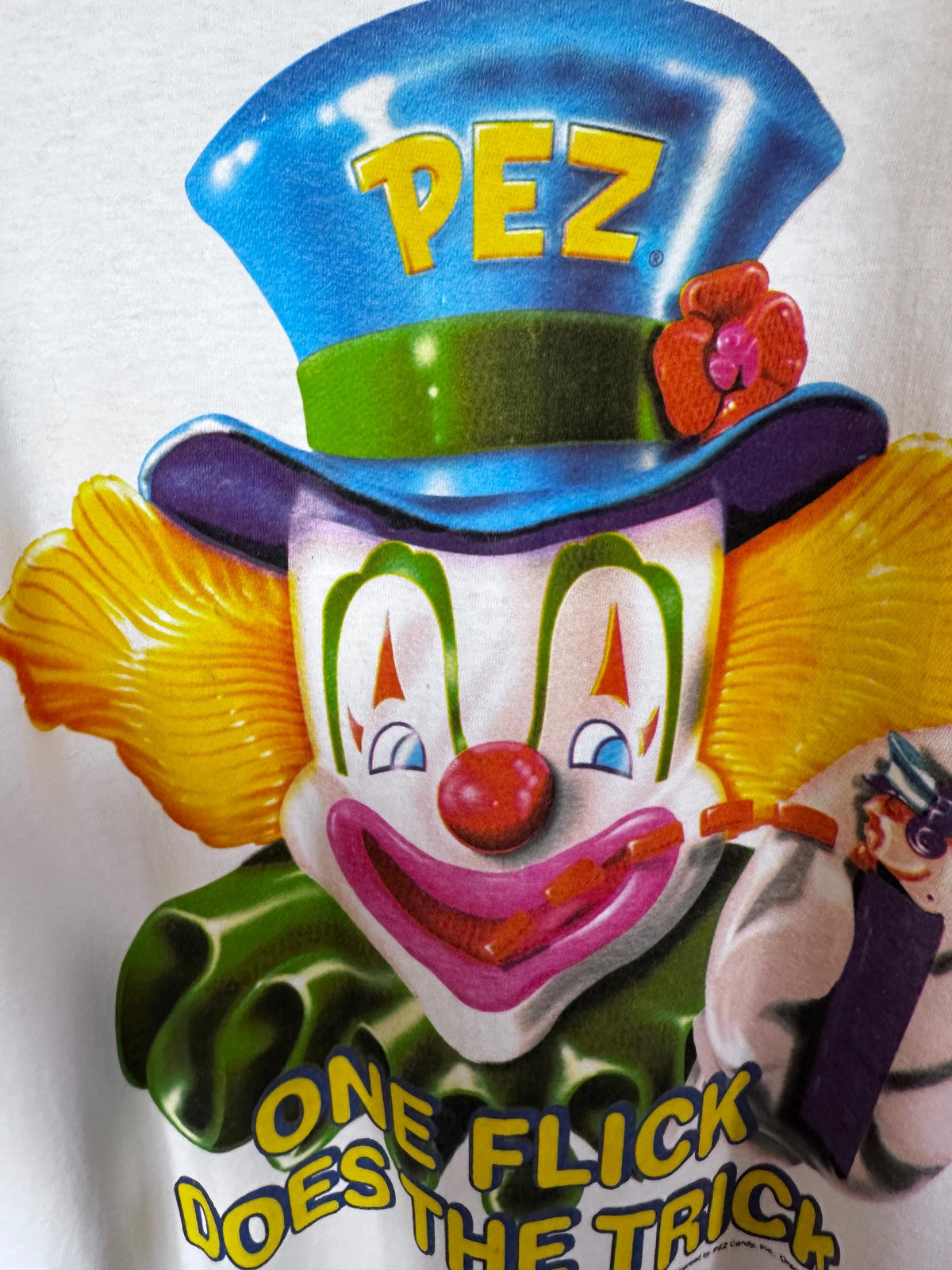 1995 Vintage Rare Pez Clown Ringer Tee Shirt As Is XL/2XL