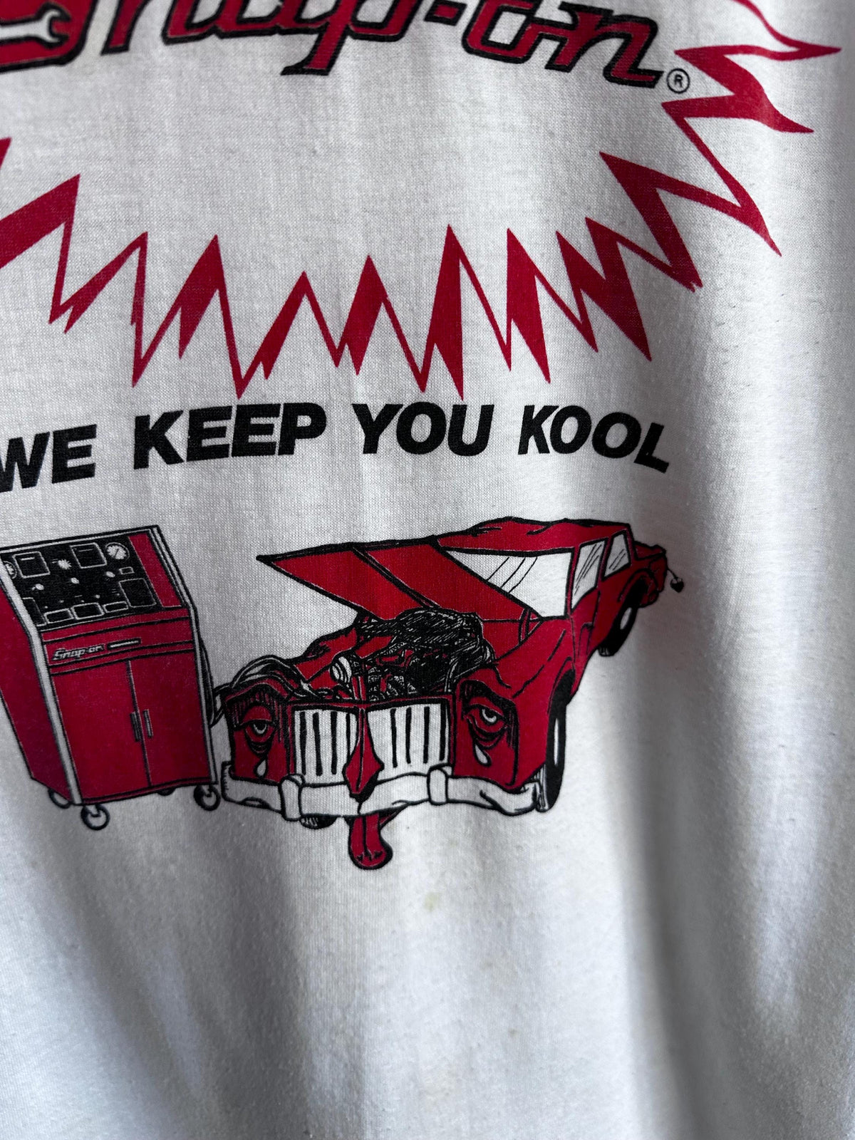 1980s Vintage Snap-On Distressed Cool Ringer t-shirt AS IS XL