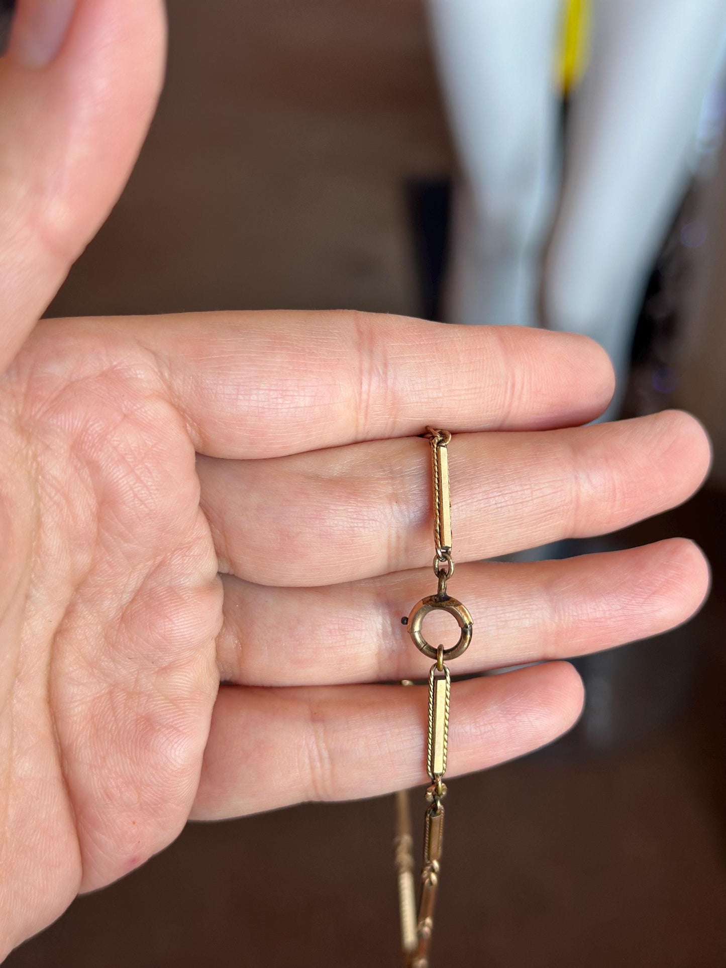 Fancy Link Rosy Gold Filled Pocket Watch Chain