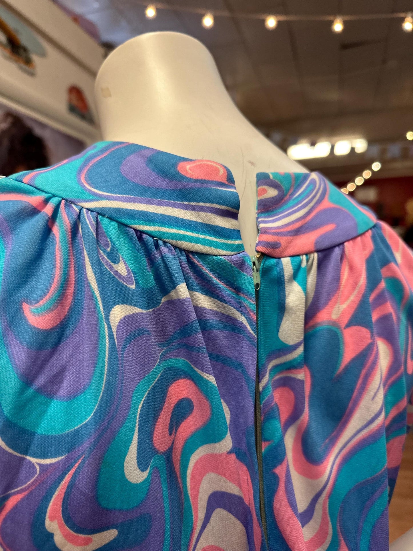 Vintage Mod 1960's, early 70's Psychedelic Dress AS IS