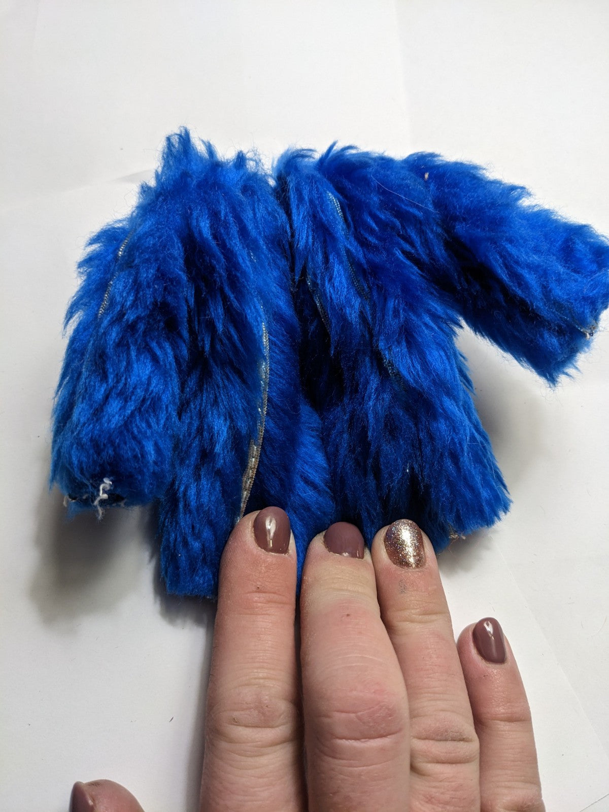 MATTEL '77 BARBIE SUPERSTAR DOLL outfit - BLUE & SILVER AGLITTER - FUR COAT 2481