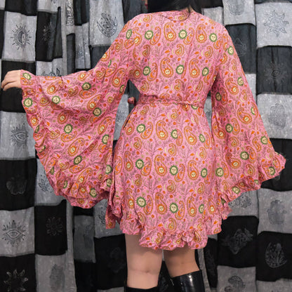 Dreamy Whimsy Mini Wrap Dress with Pockets