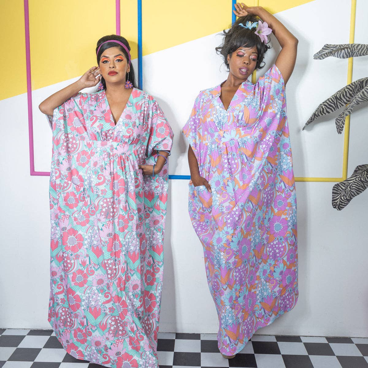 Floral Pocket Caftan in Watermelon