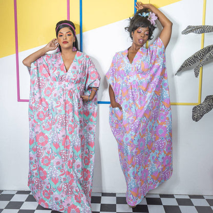 Floral Pocket Caftan in Watermelon