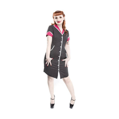 Sourpuss Peggy Sue Retro 1950s Diner Style Dress Polka Dots Dress