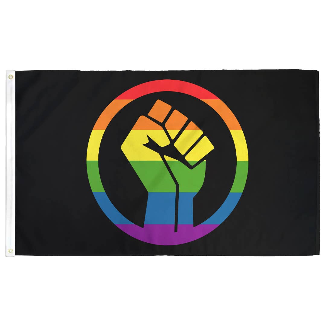Black Lives Matter Pride Fist Flag