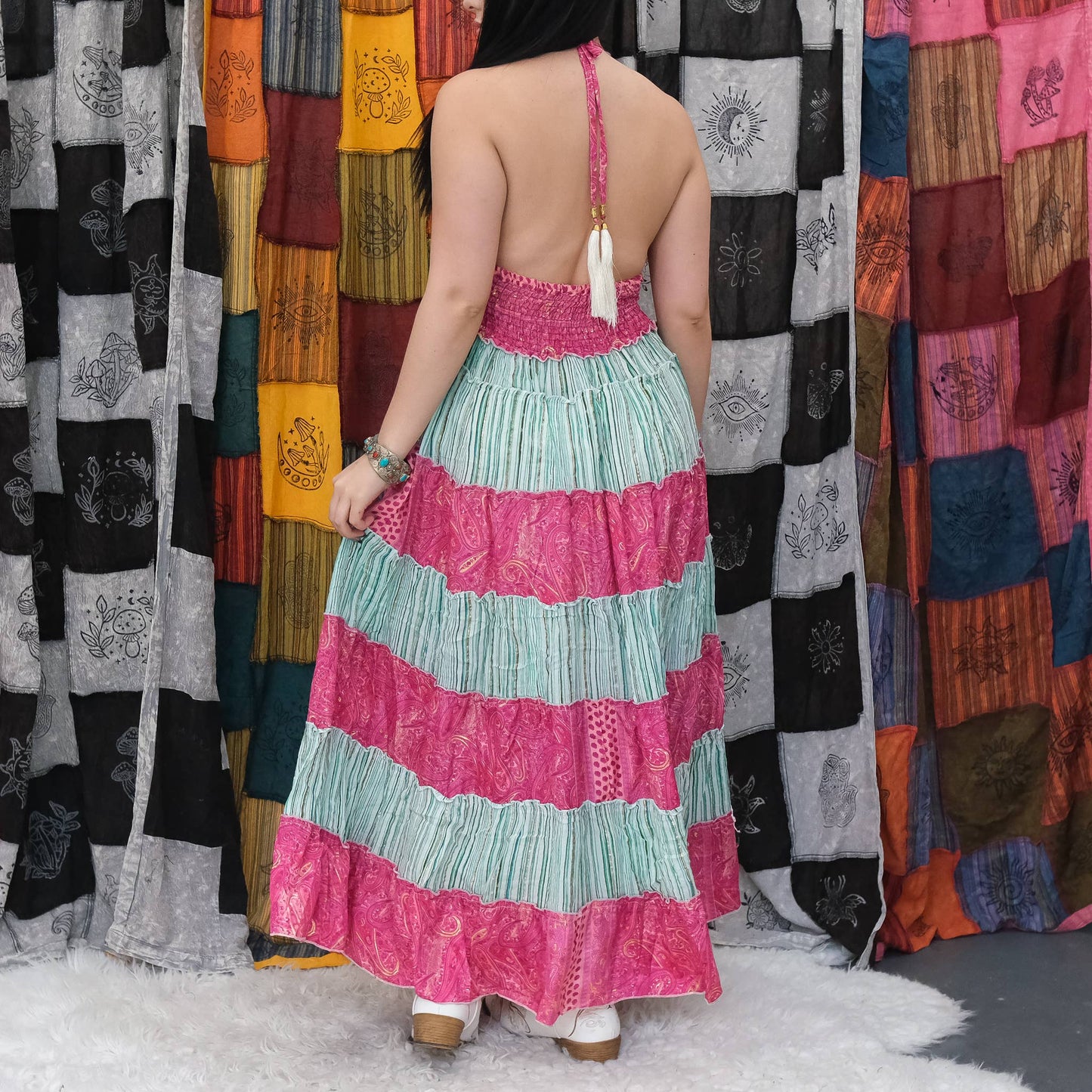 Flowy Tiered Maxi Boho Summer Dress