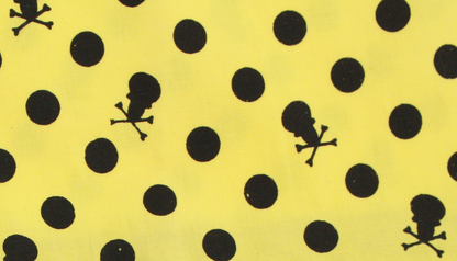Sourpuss Yellow Ruffle, Punk Black Polka Dot Skull Skirt