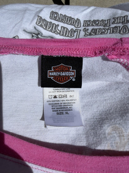 Collectible Harley-Davidson Pink Voodoo Mardi Gras Women Shirt Size XL