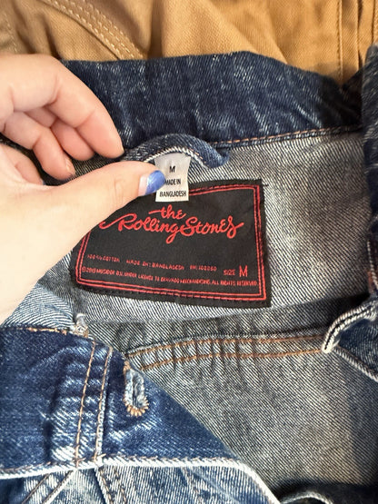 Rolling Stones Vintage Remake Stonewashed Denim Blue Jean Jacket  Tag M