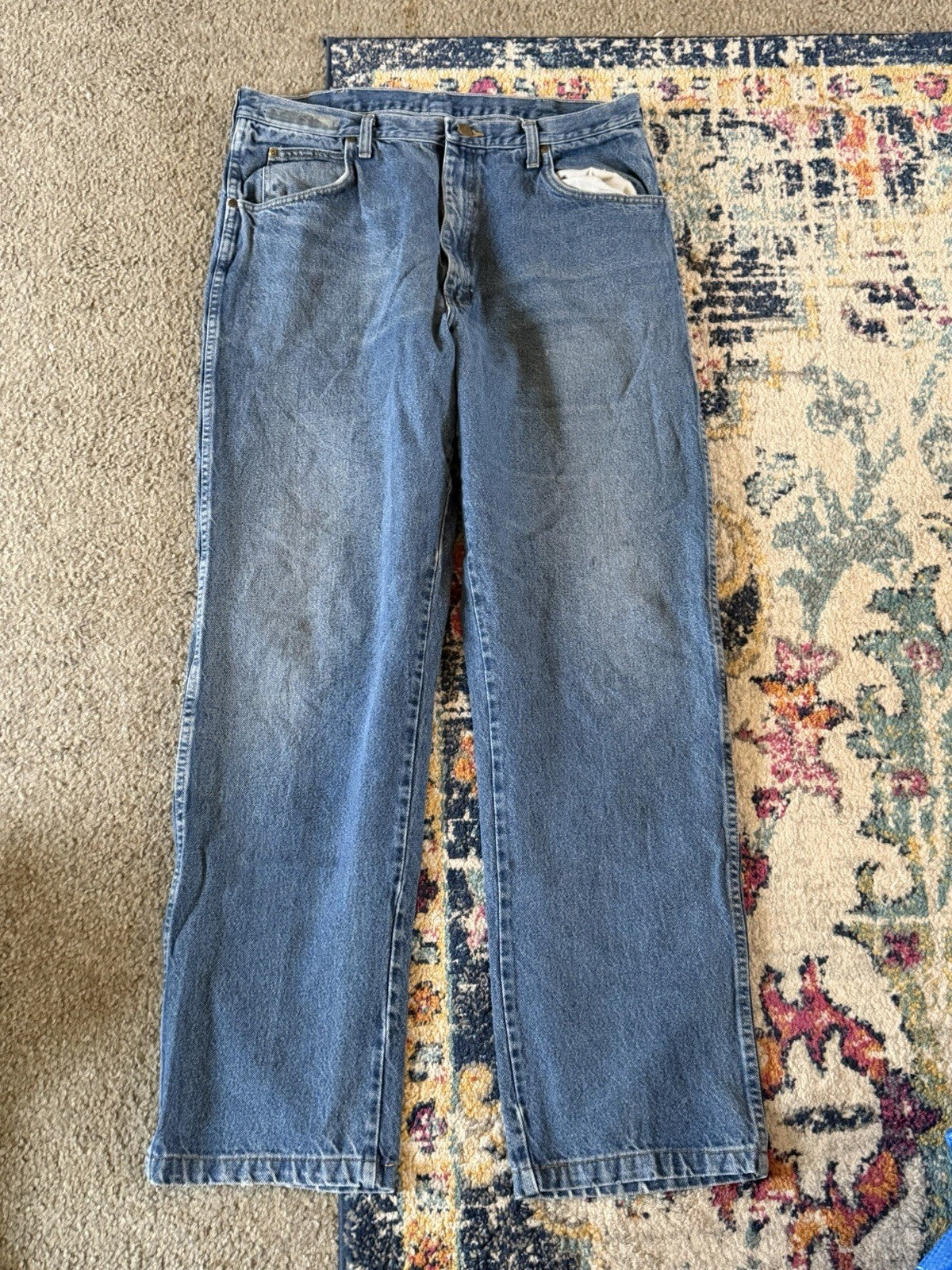 Vintage Walls Jeans Mens 37x38 Blue Heavyweight Denim Relaxed Fit Ranchwear