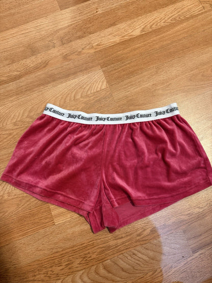 Juicy Couture Bling Pink Soft Velvet Sleepwear Lounge Shorts Women's SZ L