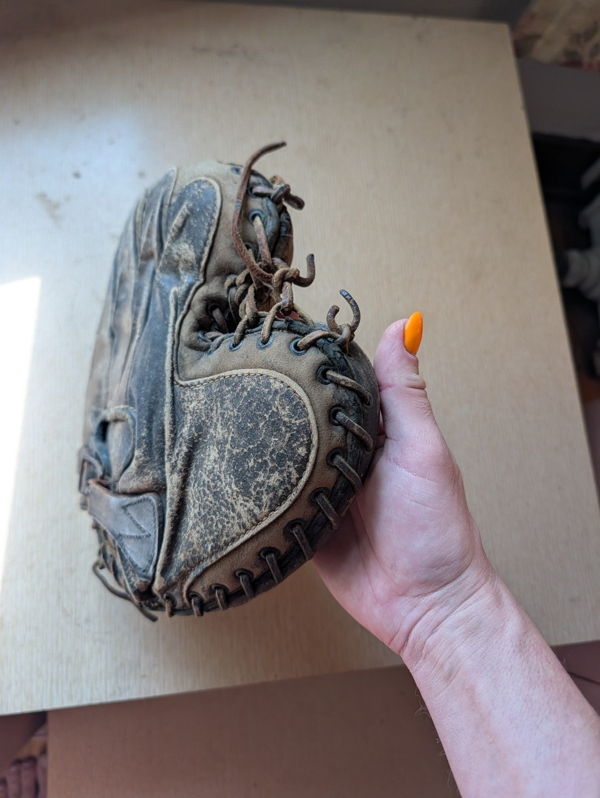 Vintage 20s 30s Victor Wright Ditson catchers mitt Glove baseball