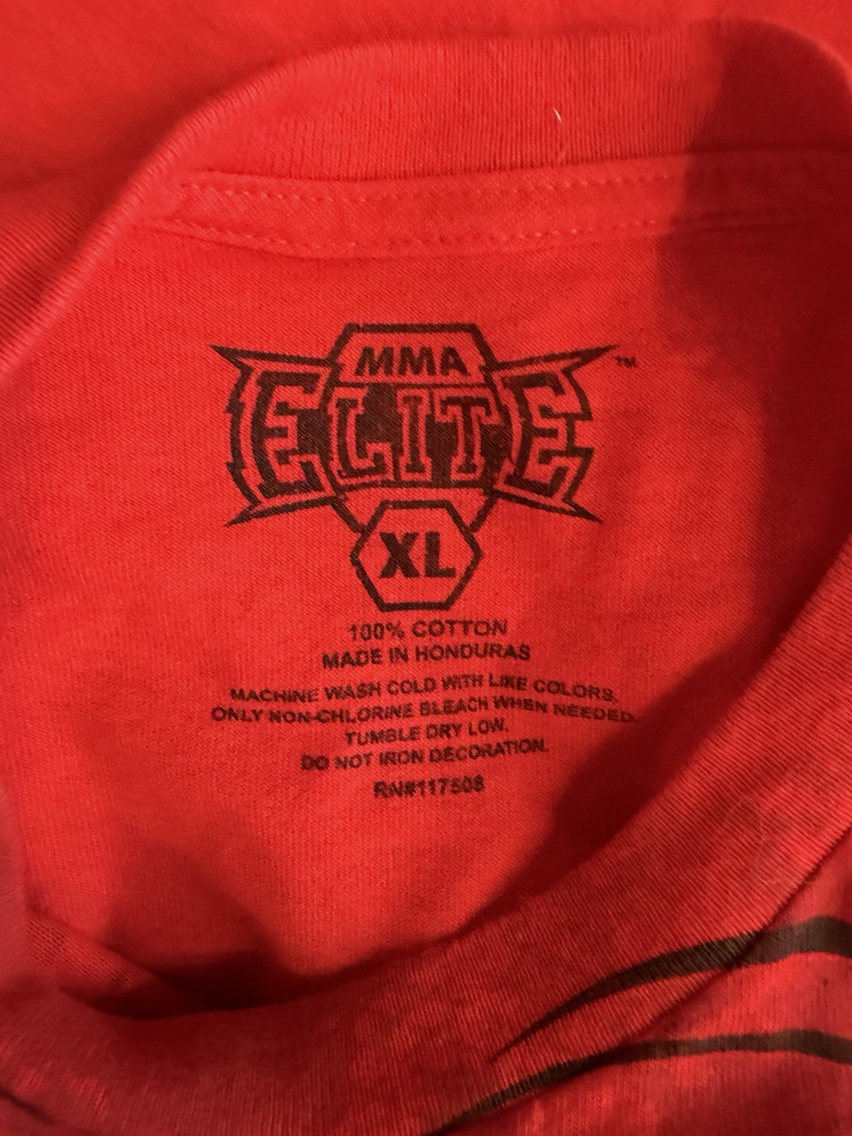 Vintage Y2K MMA Elite Grunge Goat Skull Cross Shirt Red Mens Size XL