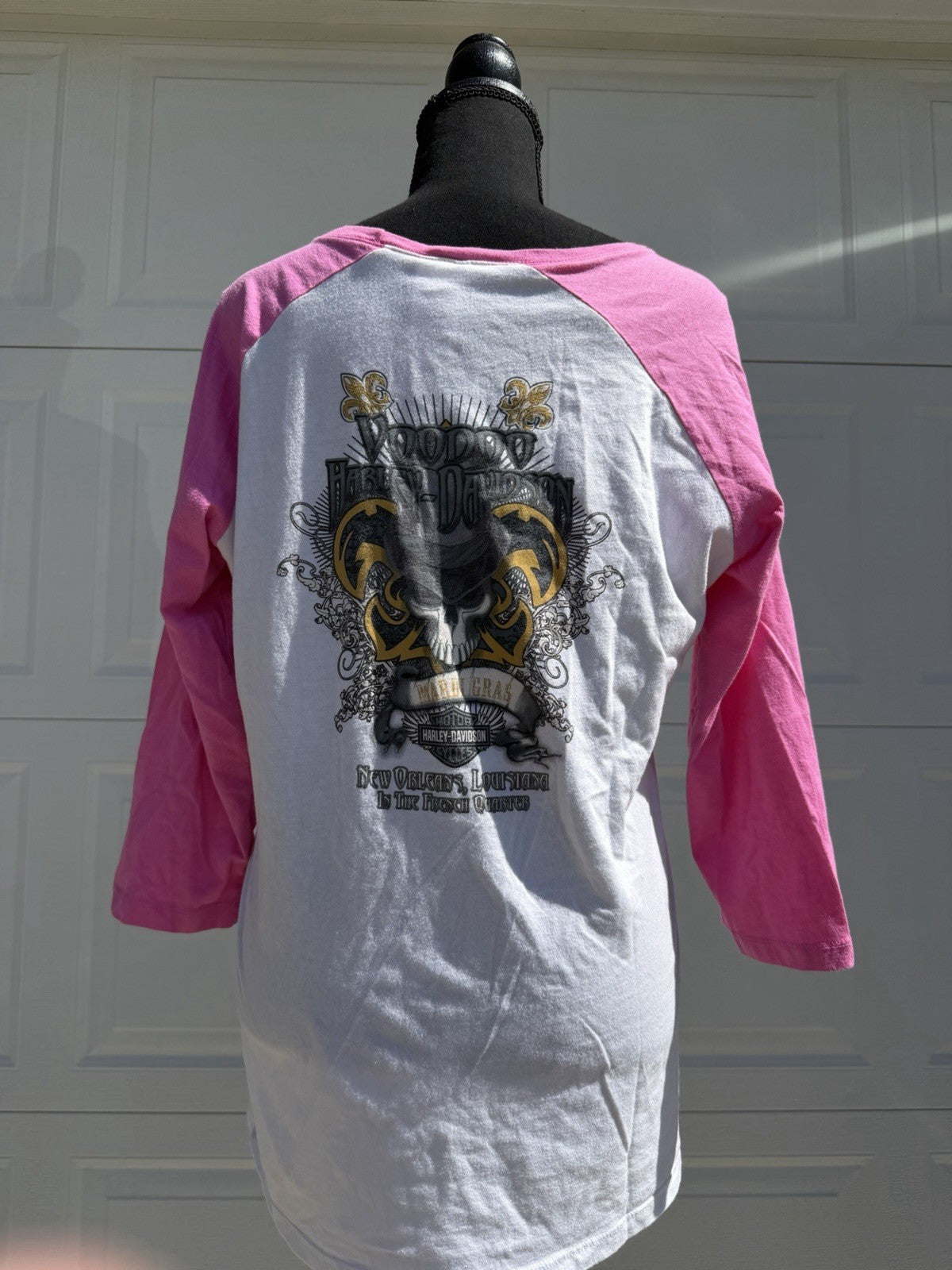 Collectible Harley-Davidson Pink Voodoo Mardi Gras Women Shirt Size XL
