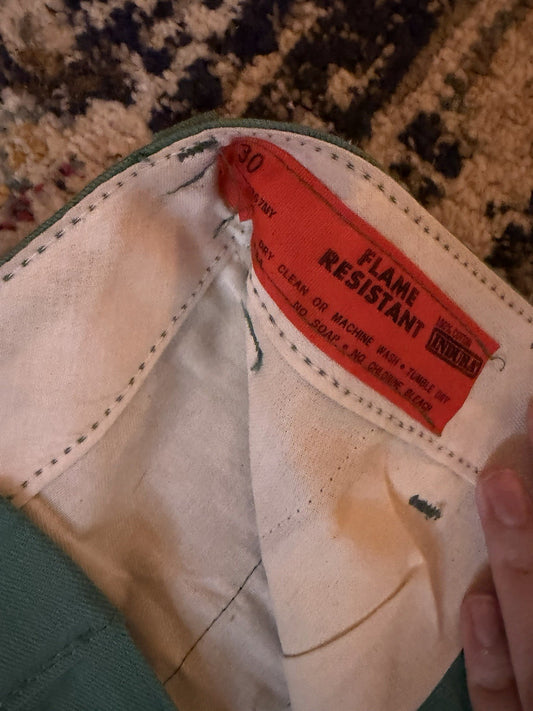 Indura Cotton Flame Resistant Pants Green Size 30