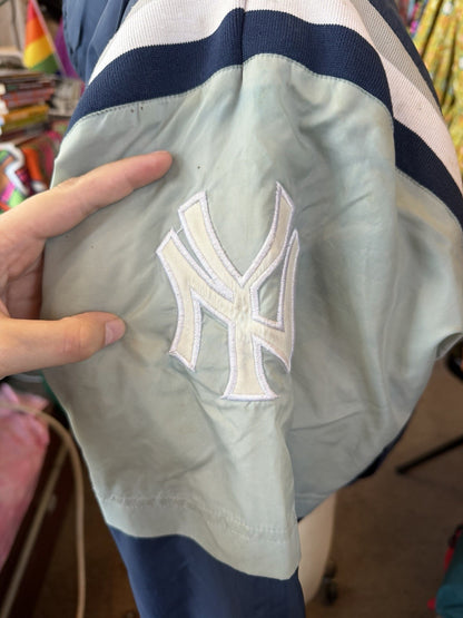 AS IS MLB NY YANKEES Bomber Jacket Blue Sports Youth Medium