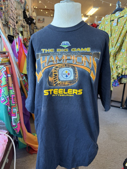 AS IS Pittsburgh Steelers T-Shirt Mens Super Bowl Champions XLIII