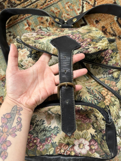 Village Tannery Floral Leather Backpack
