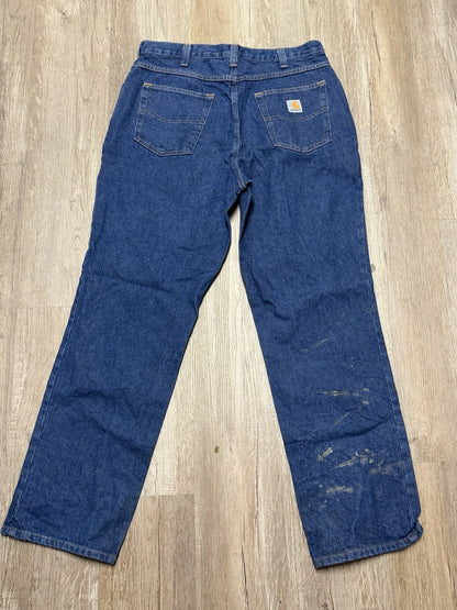 AS IS Carhartt men’s blue jeans size 34 x 32 traditional fit