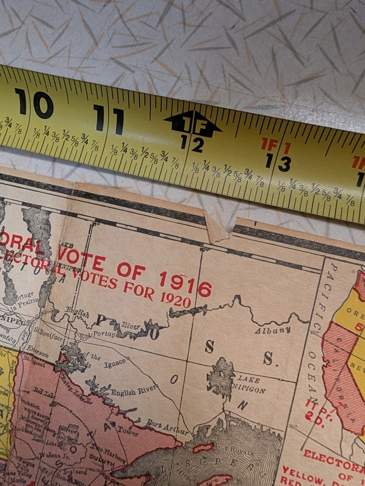 Rand McNally 1920s Electoral Votes Map Broadside Advertising Antique Voting 
