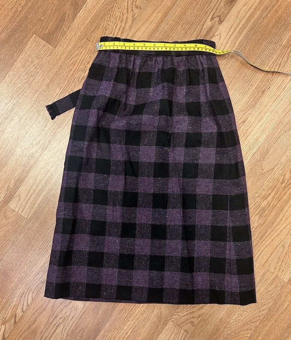 VTG Brendella Irish Kilt Tartan Plaid  Skirt Wool Ireland Size Xxs 24” Waist