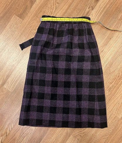 VTG Brendella Irish Kilt Tartan Plaid  Skirt Wool Ireland Size Xxs 24” Waist