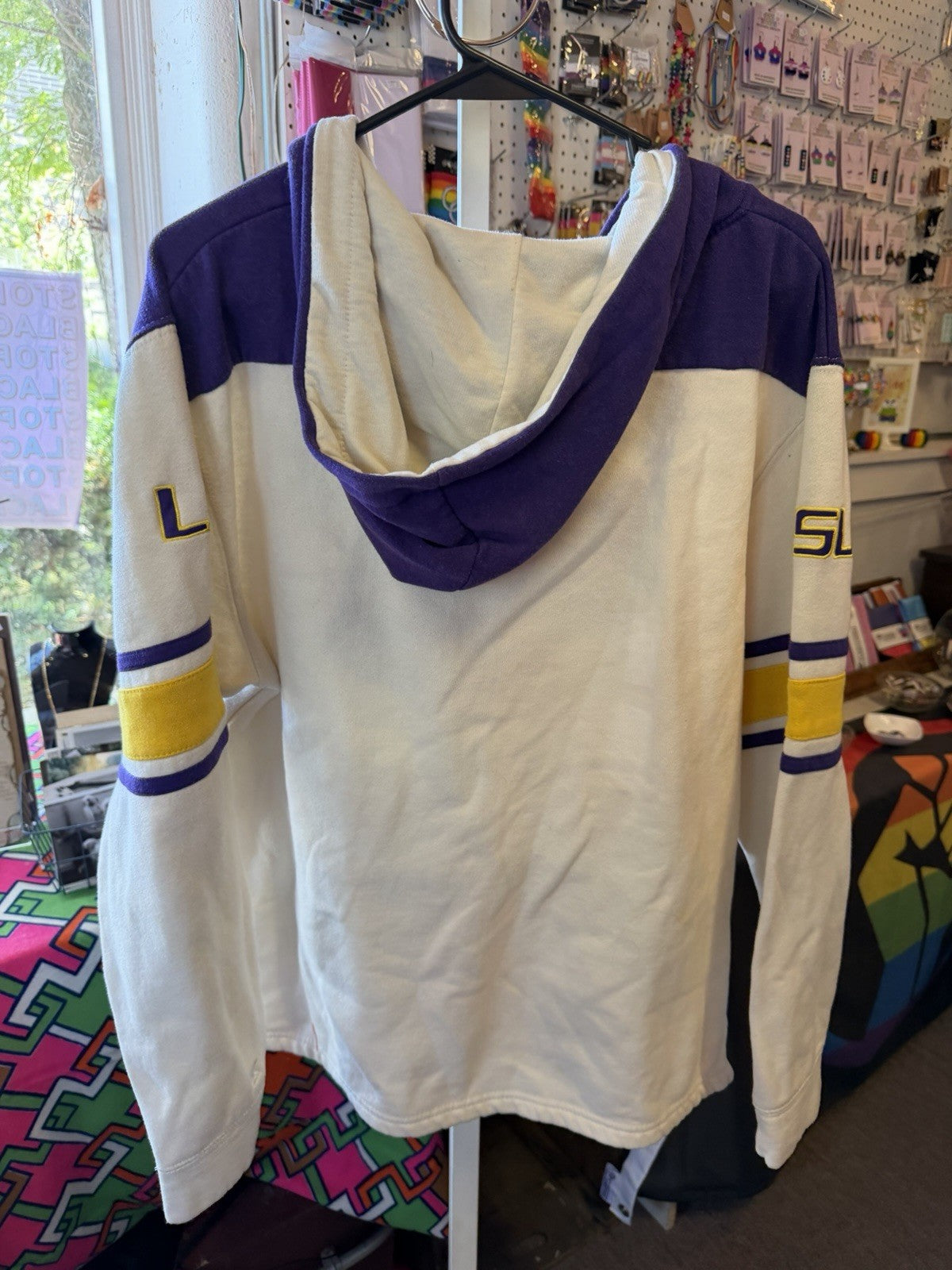 Louisiana State University Lace Up Vintage Sweatshirt Size Large