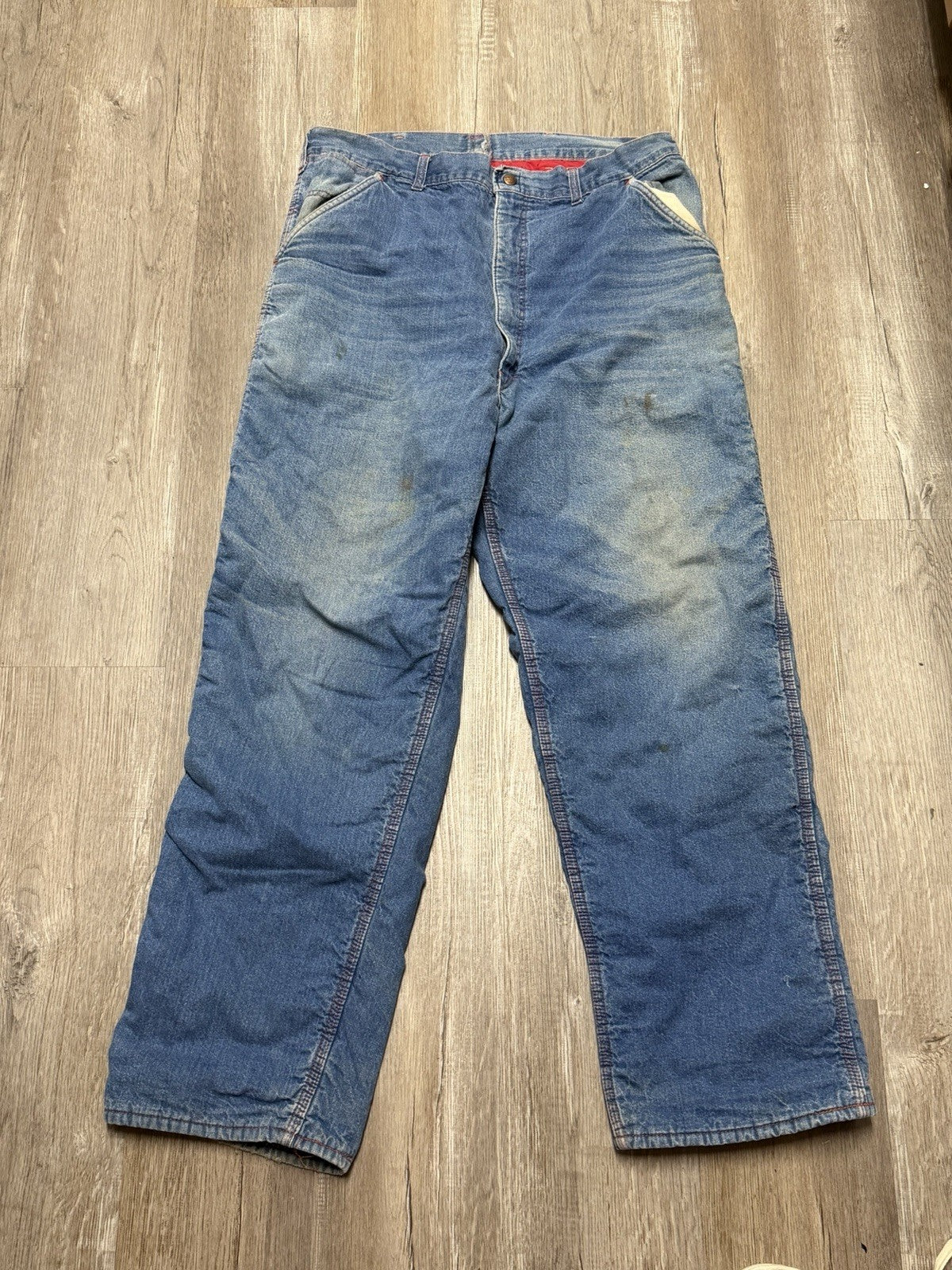 AS IS True Vintage Montgomery Ward Jeans Men's 38 Quilt Lined USA 70s 80s