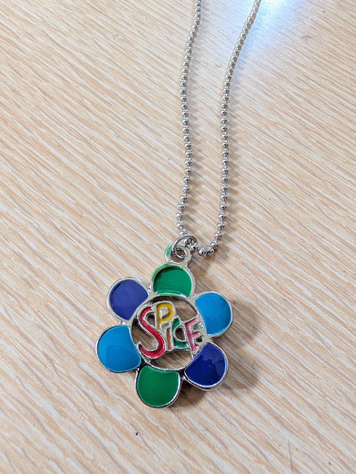 Vintage Spice Girls Round SPICE Necklace Pendant Extremely Rare
