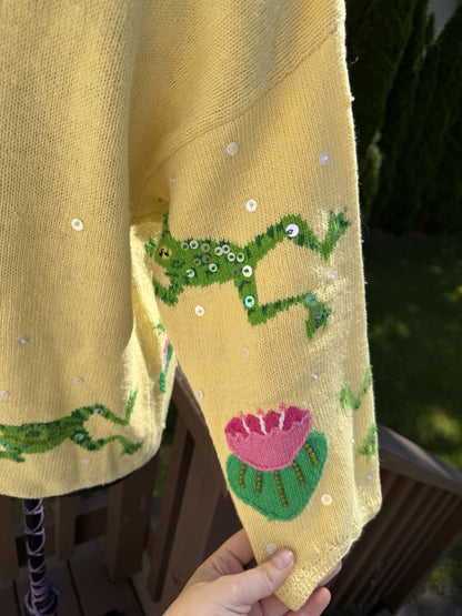 Frog And Lily Pad Design Options By Philip And Jane Gordon Sweater Sz M