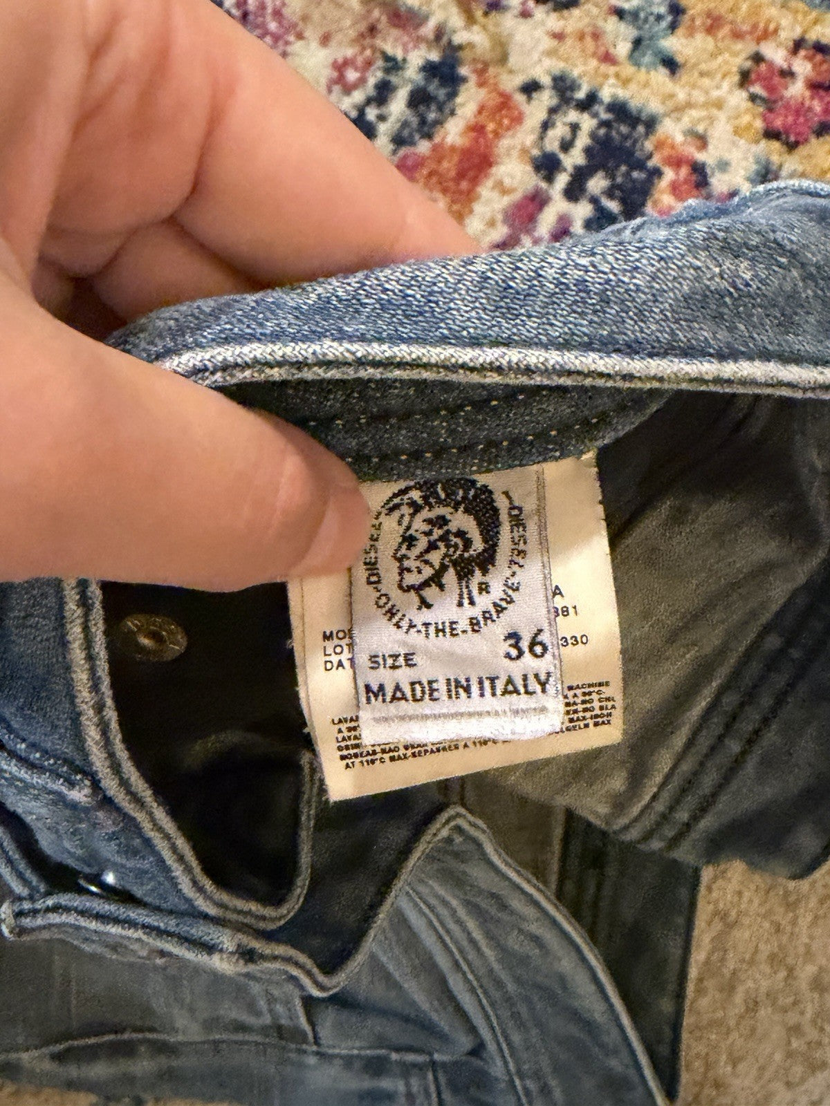 As Is Vintage DIESEL INDUSTRY Straight Button Fly Jeans RR55 Made In Italy 36