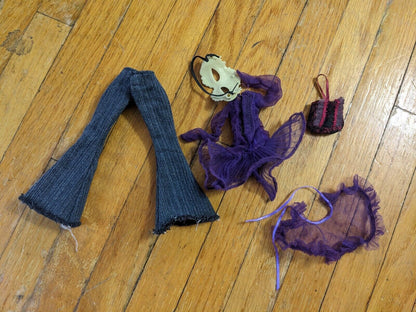 Bratz midnight dance Yasmin Dress outfit  accesories  Mask Lot As Is 