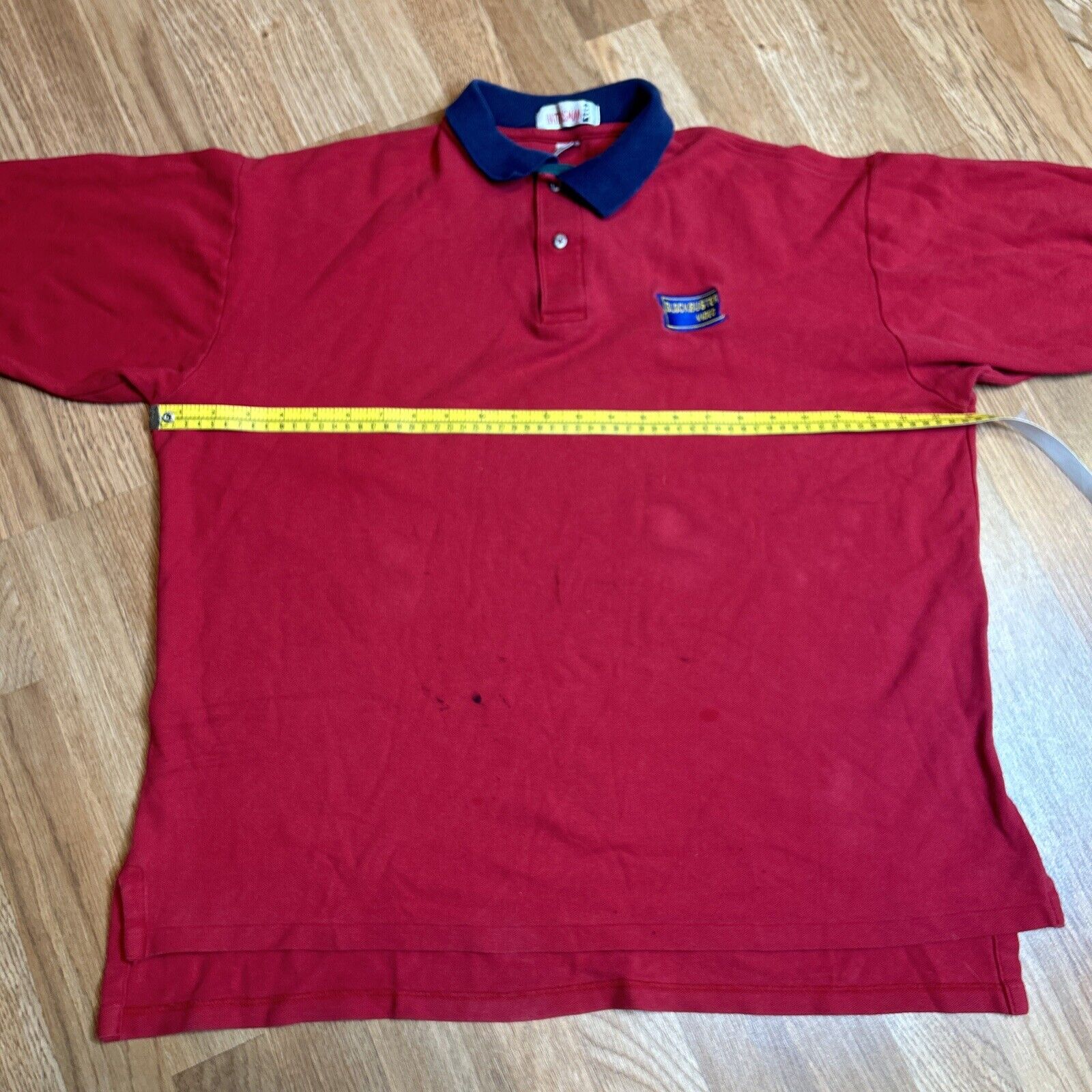 RARE** Vintage Blockbuster Video Polo  XLG Employee Uniform Red Navy