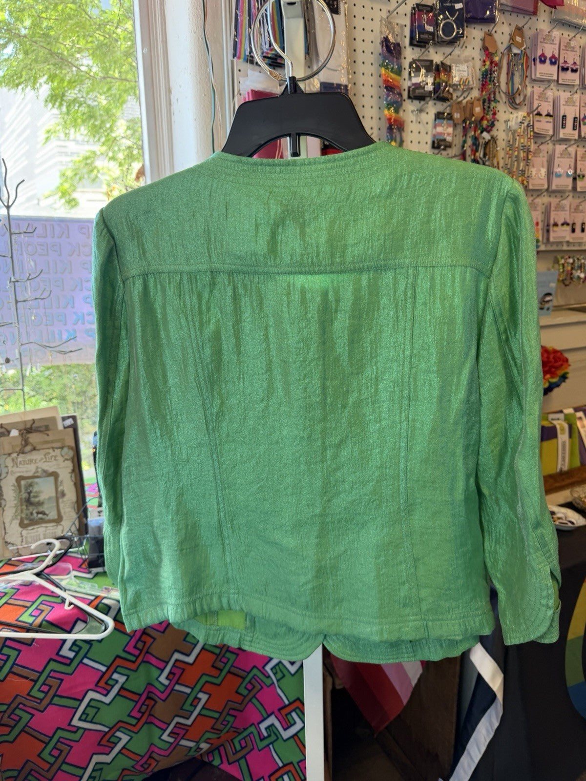Vintage Ruby Rd Blazer Metallic Green