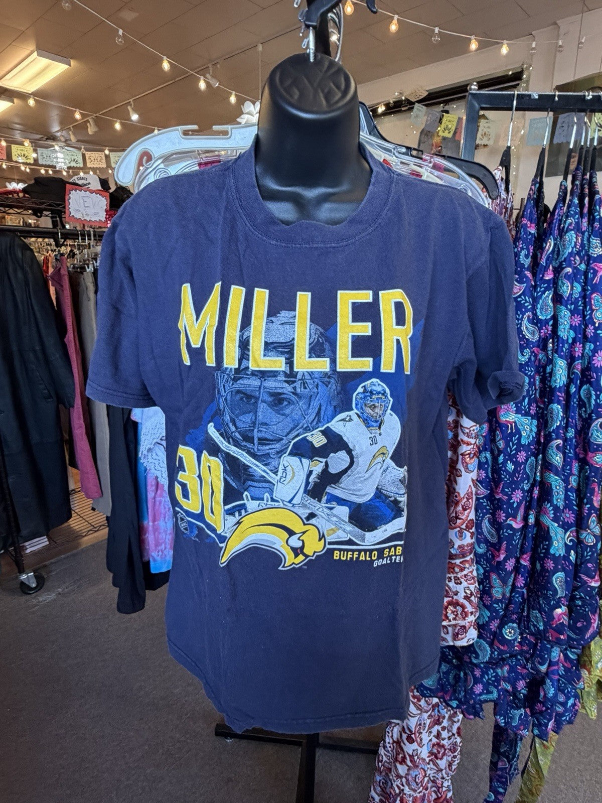 Rare AUTHENTIC Blue RYAN MILLER Shirt M Buffalo Sabres