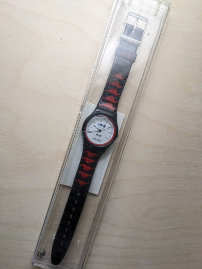 Rare 100 year anniversary Ford Thunderbird black patent watch untested