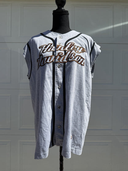 Vintage Harley Davidson Button Down Jersey Tank Size L Perrysburg Ohio