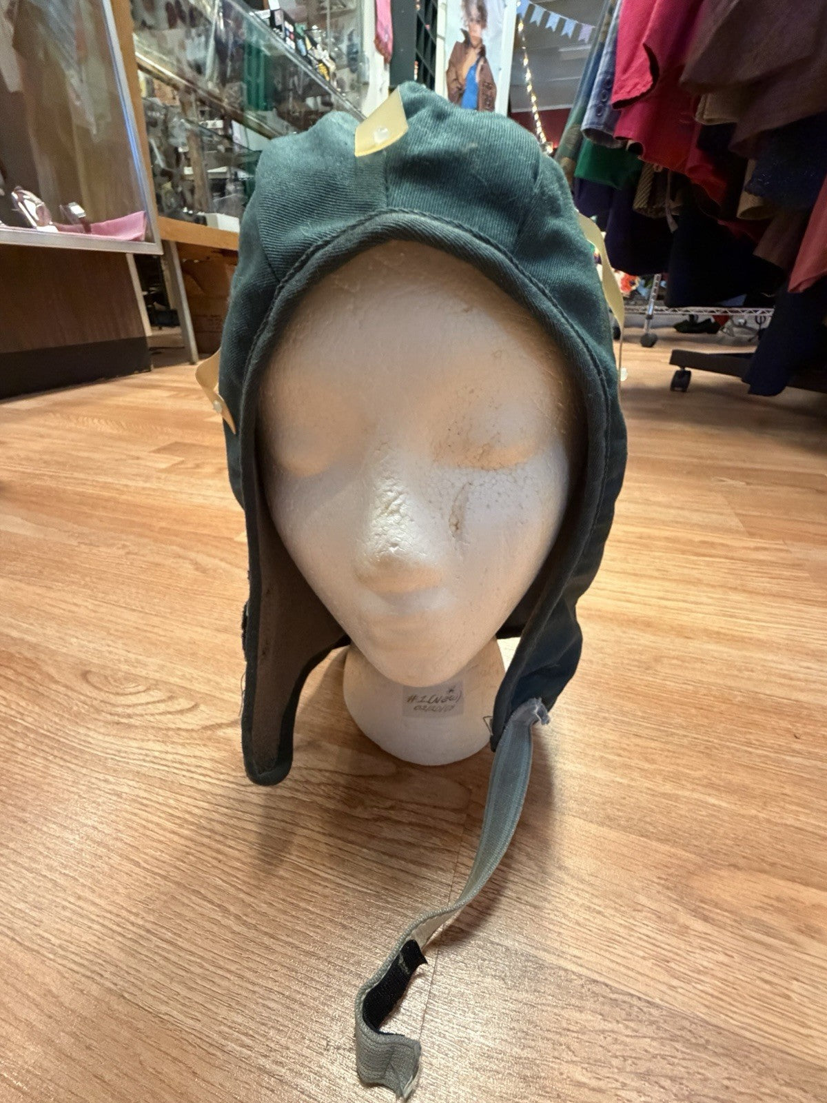 Vintage E.D. Bullard Co Dark Green Pilot Skull Cap Helmet Liner - Medium 7-7-1/4