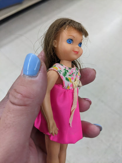Barbie Tutti Doll Brunette With Outfit One Green Ear As Is 