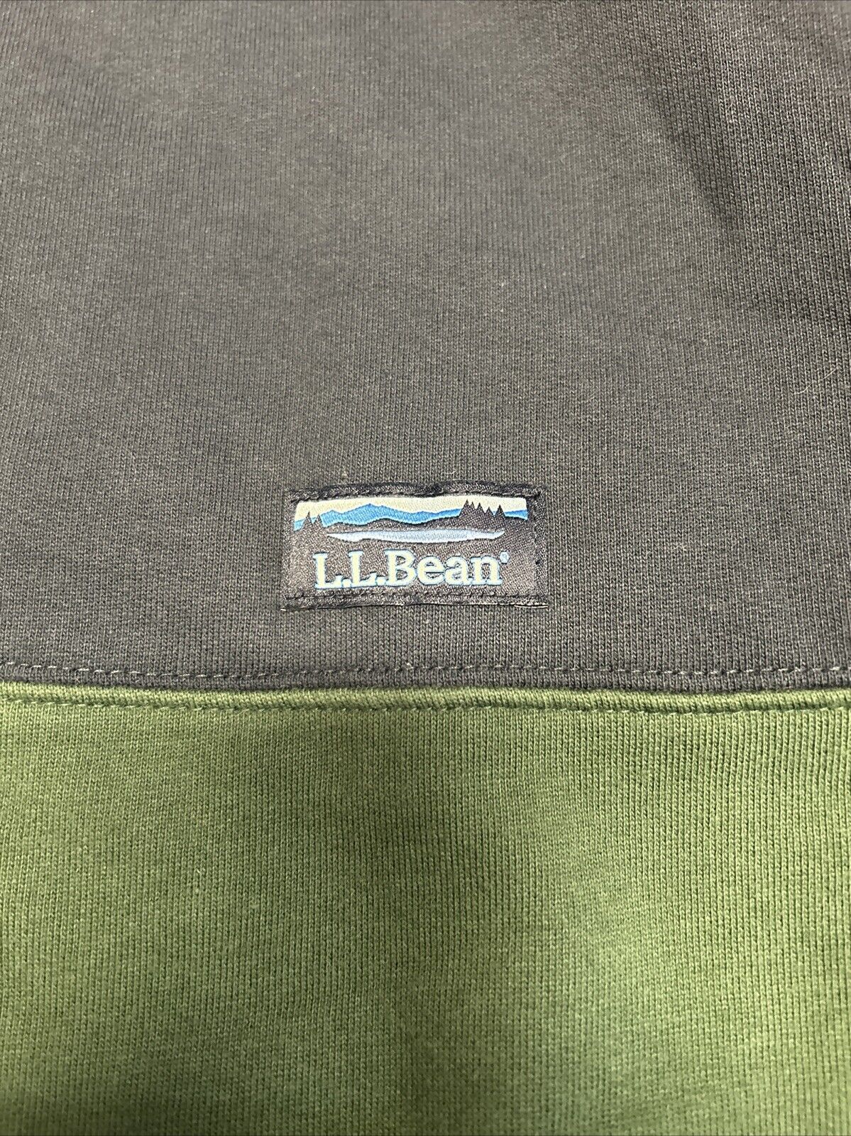 LL BEAN Men’s 1/4 Zip Pullover Sweater XL Regular Heavy Cotton Blue Green