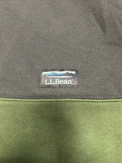 LL BEAN Men’s 1/4 Zip Pullover Sweater XL Regular Heavy Cotton Blue Green