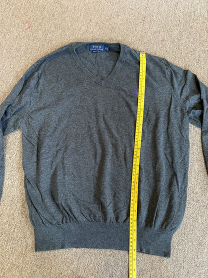 Polo Ralph Lauren Men's Long Sleeve V-Neck T-Shirt Charcoal Gray L