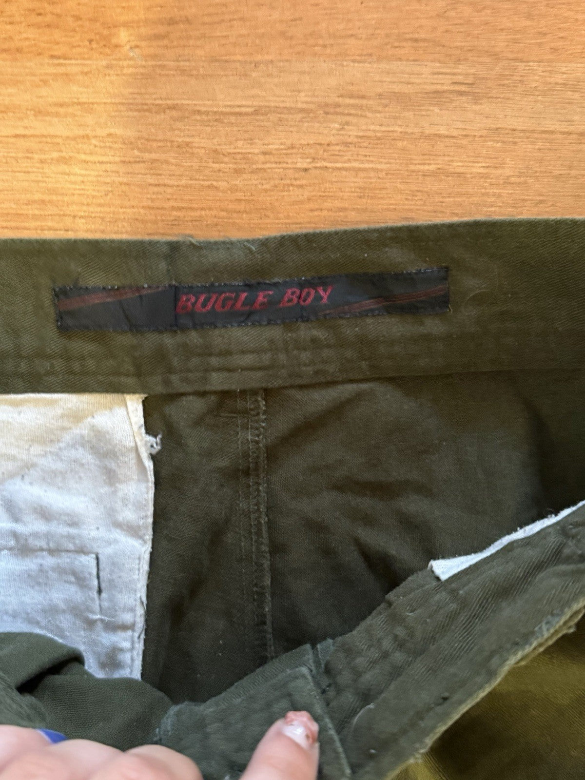 Vintage Bugle Boy Cargo Men Army Green Faded Baggy Wide Leg Y2K 90s
