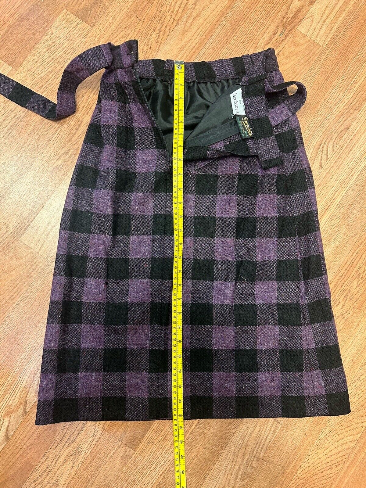 VTG Brendella Irish Kilt Tartan Plaid  Skirt Wool Ireland Size Xxs 24” Waist
